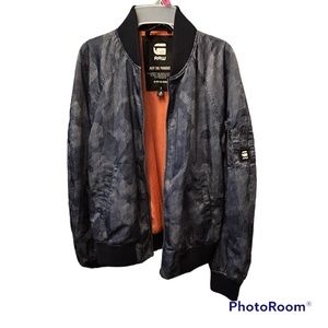 G-Star Attacc Bomber All Over Dot Camo Print in Sapphire Blue size Small